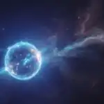 Deep Space With Isolated Bright Blue Star
