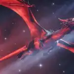 Dragon Flying Through Starry Night Sky