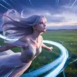 Dreamy Sky and Floating Anime Character