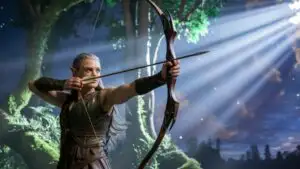 Elven Archer Aiming Under Moonlight