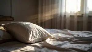 Empty Bed With Morning Light