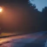 Empty Road With One Street Lamp