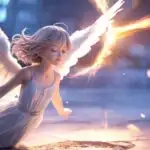 Ethereal Anime Angel With Glowing White Wings