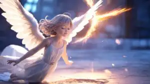 Ethereal Anime Angel With Glowing White Wings