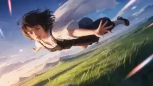 Ethereal Spirit Floating Above Green Grass