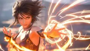 Fantasy Fire Sorceress Summoning Intense Flames