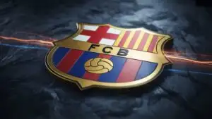 FC Barcelona Crest on Dark Background