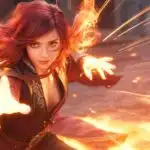 Fire Mage Girl Summoning Flames