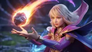 Fire Mage Sorceress Casting Meteor Spell