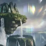 Floating Mountain With Waterfall