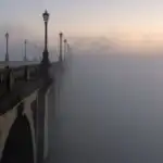 Fog Rolling Over Empty Bridge