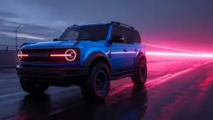 Ford Bronco Blue Retro Modern Mix
