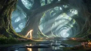 Forest Spirit Appearing Through Mist