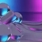 Frosted Glass Shapes Over Neon