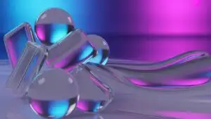 Frosted Glass Shapes Over Neon