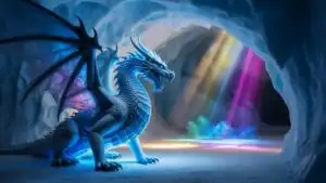 Frozen Dragon Statue in Ice Cave