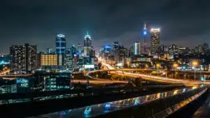Futuristic Megacity Lights at Night