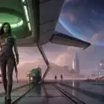 Gamora Under Atmospheric Starship Lights