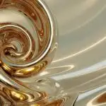 Golden Liquid Swirl Forming Spiral Center