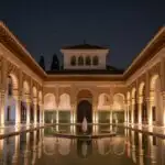 Granada Alhambra Palace Patio View