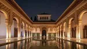 Granada Alhambra Palace Patio View