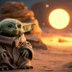 Grogu Watching Twin Suns Horizon