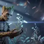 Groot Growing Light Vines in Cosmic Garden