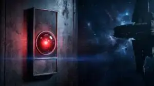 HAL 9000 Glowing in Minimalist Dark Room