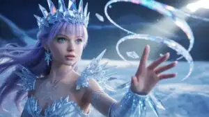 Ice Queen Girl With Crystal Crown
