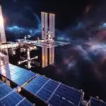 ISS Solar Panels Reflecting Sunlight