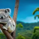 Koala Sleeping On Tree