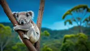 Koala Sleeping On Tree