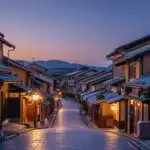 Kyoto Traditional Street Sunset