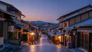 Kyoto Traditional Street Sunset