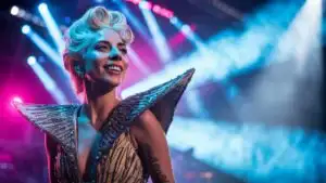 Lady Gaga Smiling on Stage