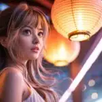 Lantern Festival Anime Girl Portrait