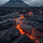 Lava Field Black Rock Abstract Texture Volcano Rough