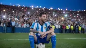 Lionel Messi Sitting Quietly on an Empty Field
