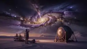 Lone Astrophotographer Capturing the Purple and Gold Galaxy