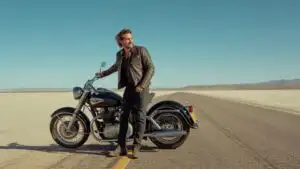 Man Standing Beside Motorbike