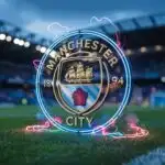Manchester City Sky Blue Neon Logo