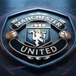 Manchester United Crest on Dark Metallic Background