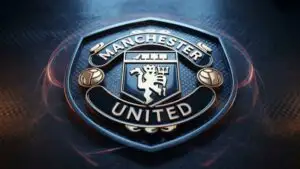 Manchester United Crest on Dark Metallic Background