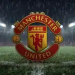 Manchester United Crest on Leather Texture