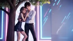 Manga Couple Standing Close Under Tree Shade
