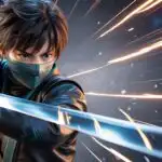 Masked Anime Assassin Wielding Sharp Blade