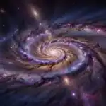 Massive Galaxy With Purple and Gold Tones