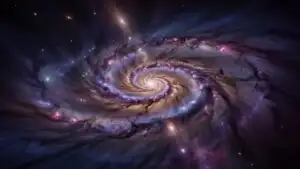 Massive Galaxy With Purple and Gold Tones