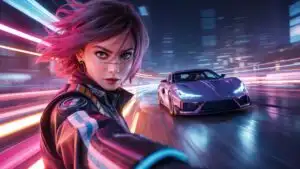 Midnight Street Racer Anime Girl
