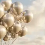 Minimalist Birthday Balloons White Art